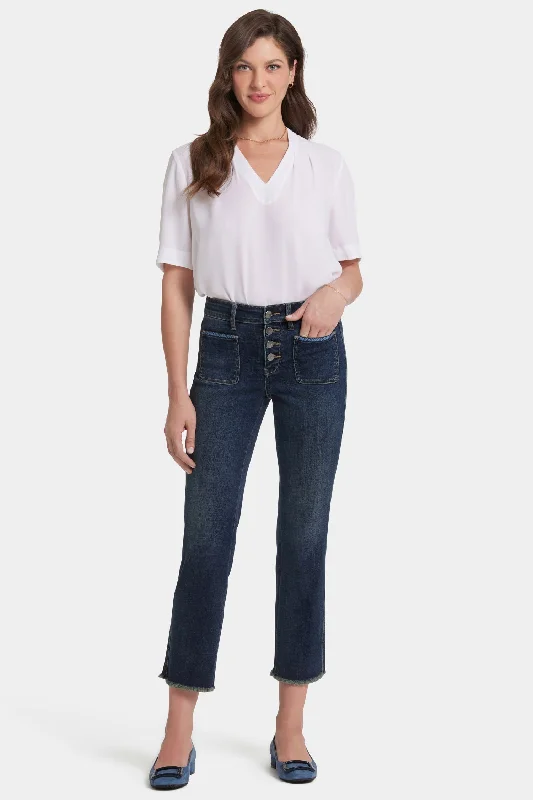 Marilyn Straight Ankle Jeans - Lotus Gardens