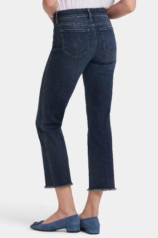 Marilyn Straight Ankle Jeans - Lotus Gardens