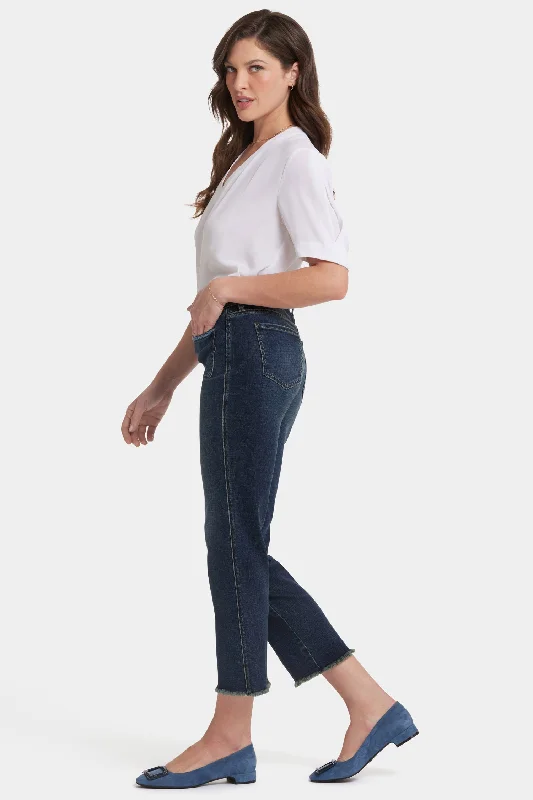 Marilyn Straight Ankle Jeans - Lotus Gardens