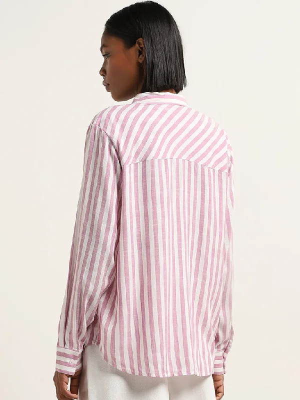 Nuon Pink Striped Design Shirt