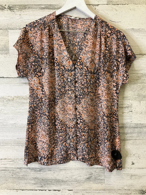 Orange Blouse Short Sleeve Maurices, Size Xs