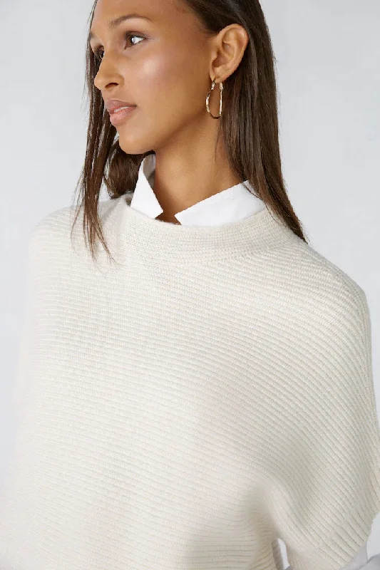 Oui Short Sleeve Ribbed Sweater