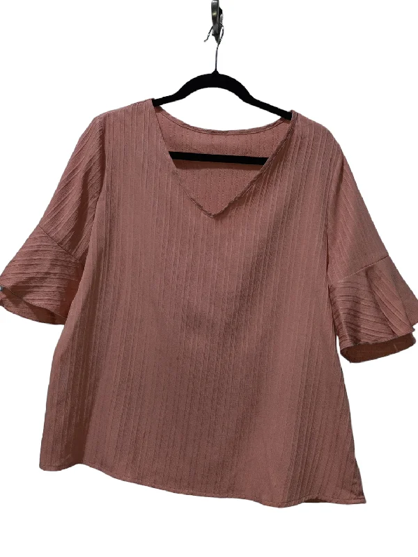 Pink Blouse Short Sleeve Shein, Size Xl