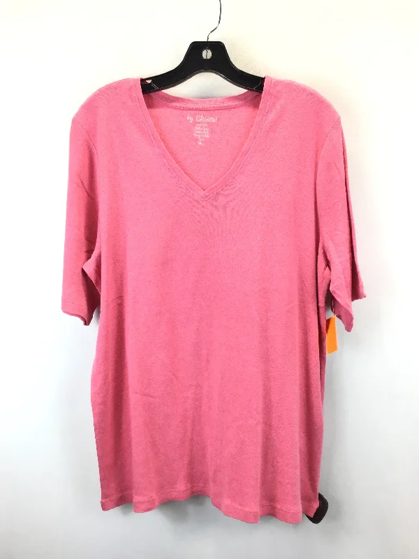 Pink Top Short Sleeve Basic Chicos, Size Xl