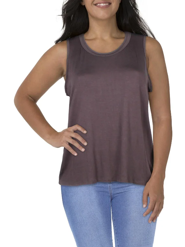 Plus Womens Scoop Neck Shell Tank Top