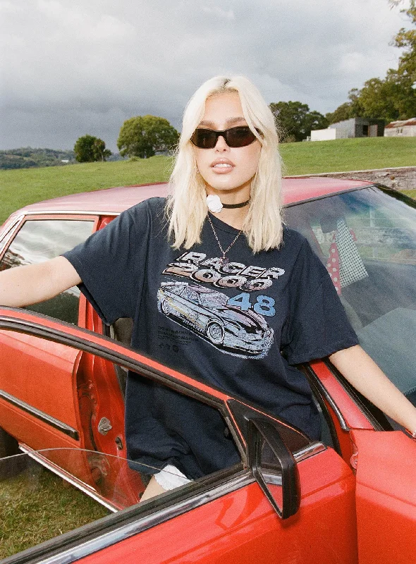 Racer 2000s Oversized Tee Slate