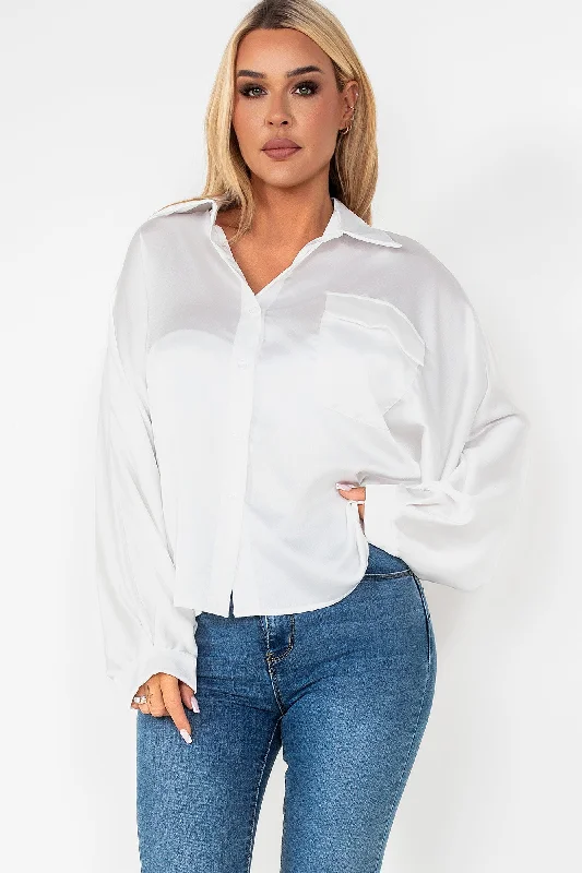 Raven White Satin Shirt