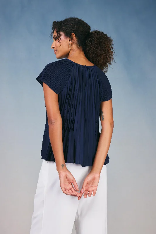 Pleated Cap Sleeve Top