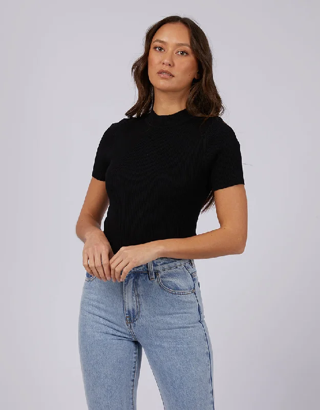 Silent Theory Freya Short Sleeve Top Black