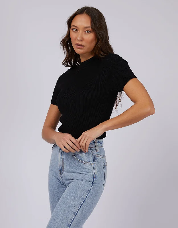 Silent Theory Freya Short Sleeve Top Black