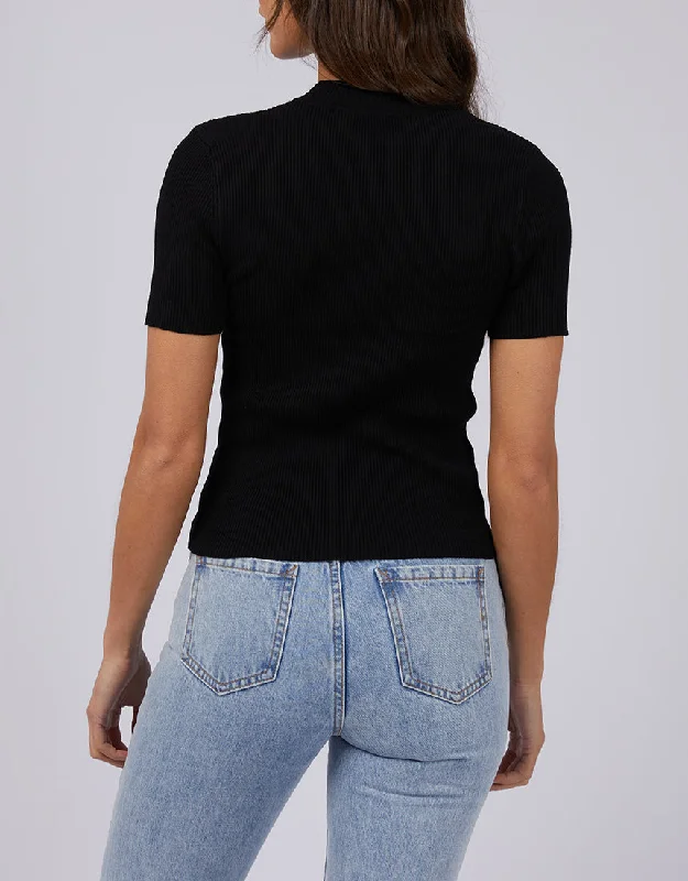 Silent Theory Freya Short Sleeve Top Black