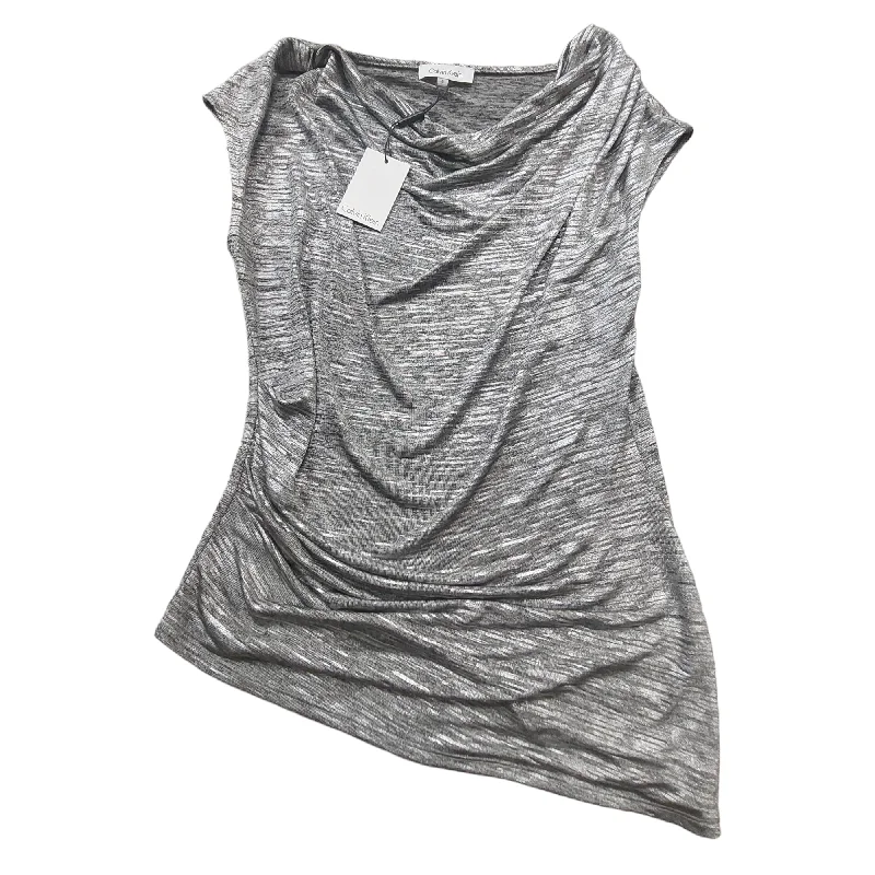 Silver Top Short Sleeve Calvin Klein, Size S