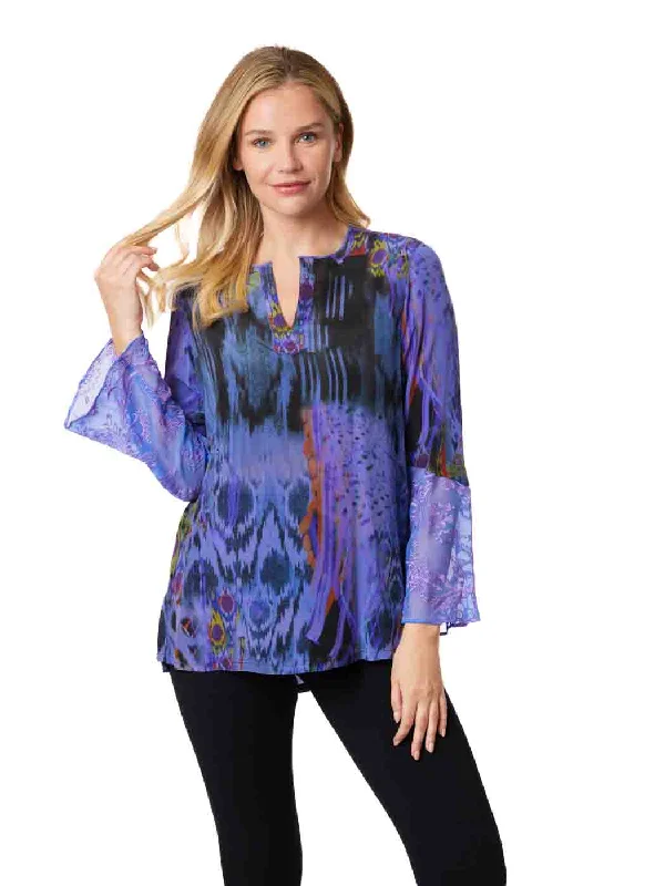 Tianello Print ""Indio"" Washable Silk ""Emma"" Blouse