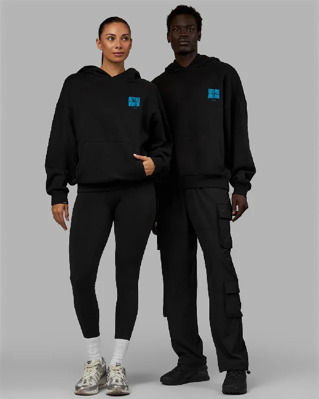 Unisex Party Pace Hoodie Oversize - Black-Blue