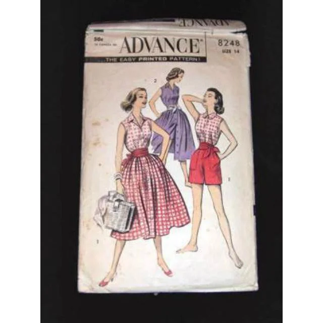 Vintage Pattern Advance Playwear Short Set 1950S