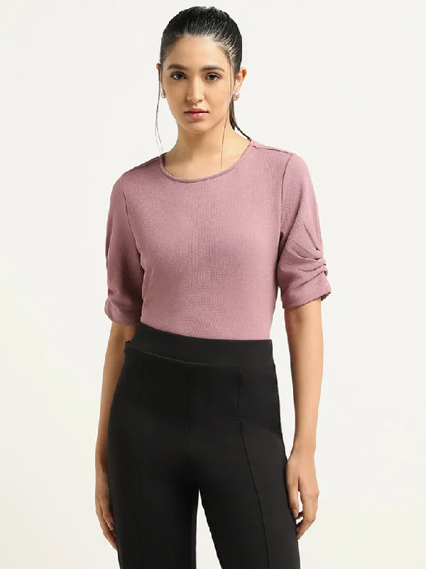 Wardrobe Dusty Pink Self-Patterned Top