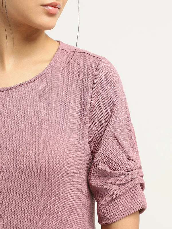 Wardrobe Dusty Pink Self-Patterned Top