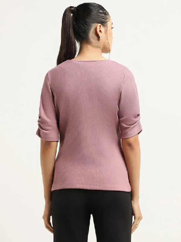 Wardrobe Dusty Pink Self-Patterned Top