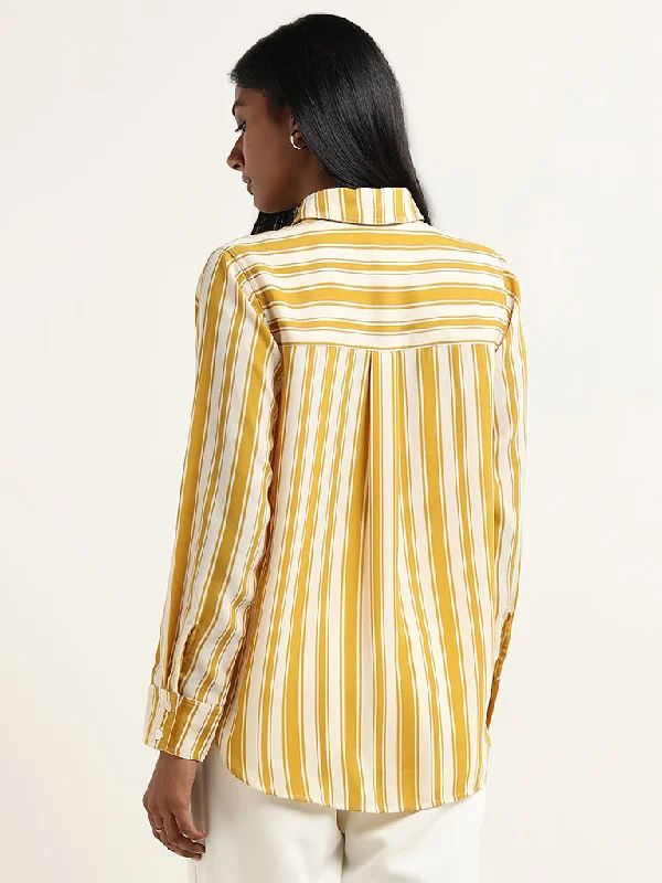 Wardrobe Yellow Striped Design Shirt