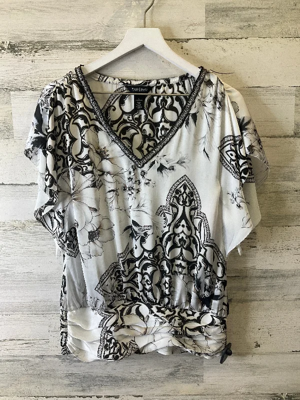 White Black Blouse Short Sleeve White House Black Market, Size S