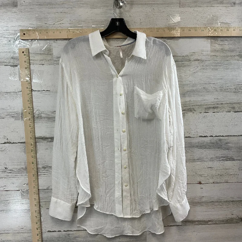 White Blouse Long Sleeve Free People, Size M