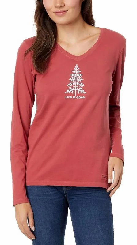 Winter Tree Long Sleeve Shirt In Faded Red