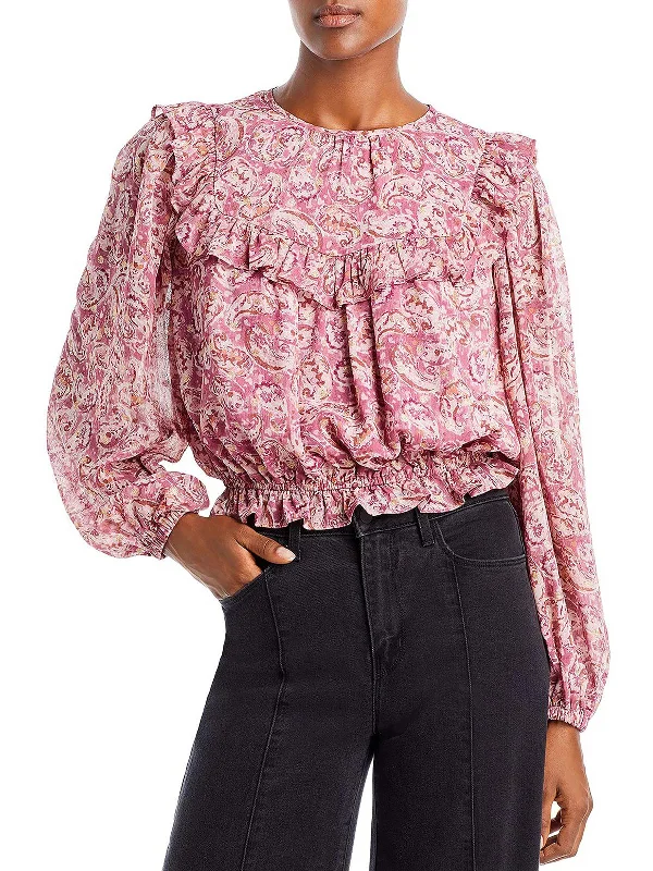 Womens Chiffon Metallic Blouse