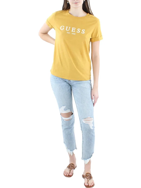 Womens Cotton Logo Graphic T-Shirt