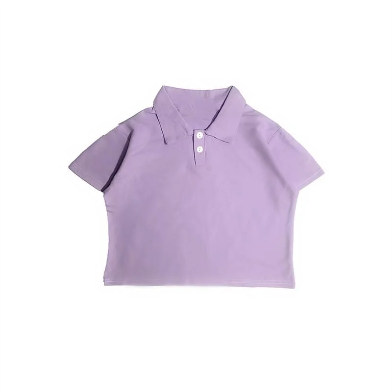 Women's Harajuku Solid Color Short Shirts