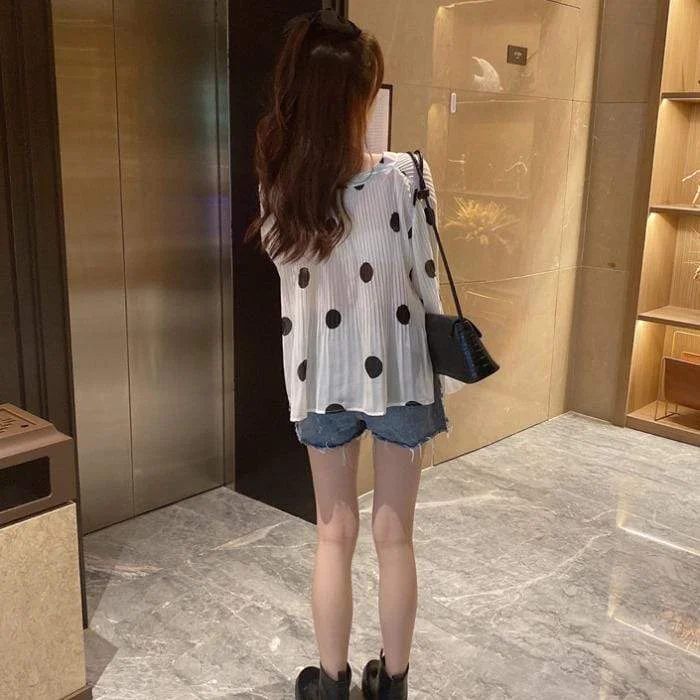 Women's Kawaii Retro Polka Dot Loose Shirts